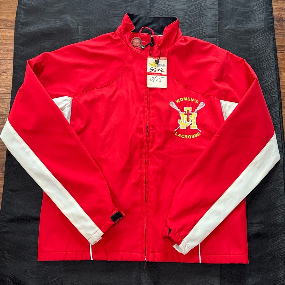 NWT Alleson Athletic Red Women's Lacrosse Embroidered Logo Jacket Sz M